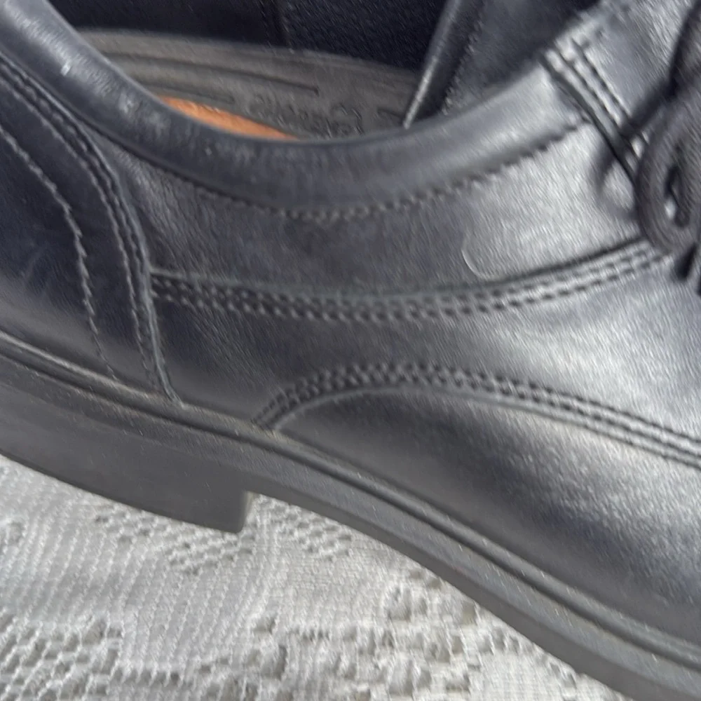 Ecco Helsinki 2 leather bike toe black derby dress shoes sz 9